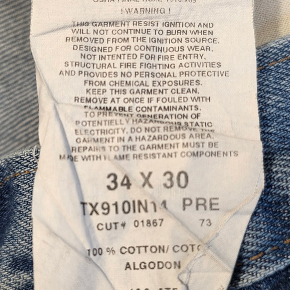 Big Bill FR Flame Resistant Workwear Jeans‎ Blue Denim 34x30 Indura Westex - Picture 6 of 11